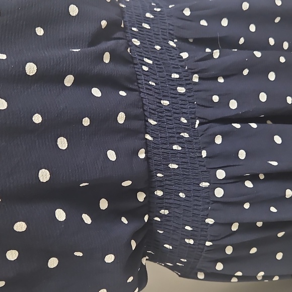 Lane Bryant Plus Size Navy White Polka Dot Dress - Picture 3 of 5